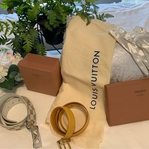 Yellow belt size small - medium, the Damien belt is medium